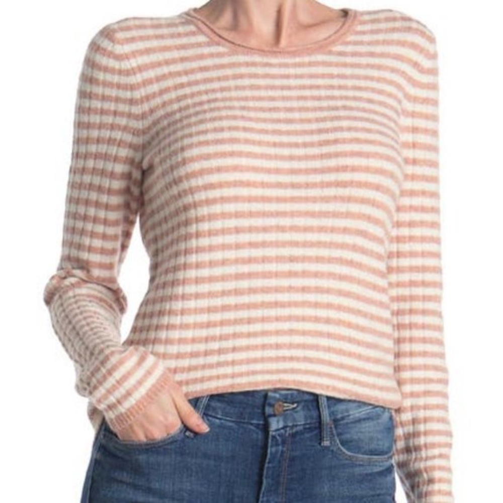 Madewell Colette Heather Carnation Striped Sweater